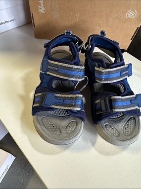 Geox Kids Navy and Gray Double-Strap Sport Sandals